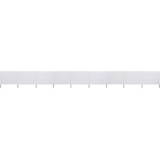 vidaXL Paravento a 9 Pannelli in Tessuto 1200x80 cm Bianco Sabbia vidaXL