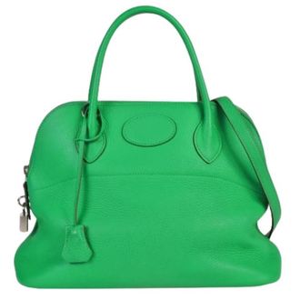 Herm&egrave;s Pre-owned Bolide Handbag - Dames - Vintage Handtas - Groen - ONE Size - Leer - Vintage