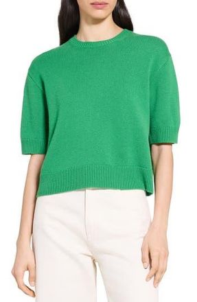 Theory Short Sleeve Cashmere Sweater in Bright Leaf at Nordstrom Rack, Size Medium