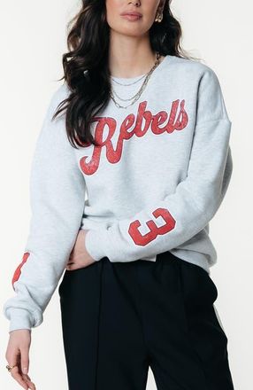 Colourful rebel Rebel 33 Dropped Shoulder Sweat in Light Grey Melange at Nordstrom, Size X-Small Eu