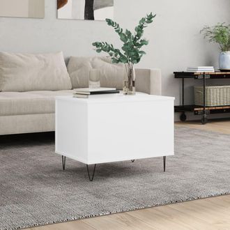 vidaXL Vidaxl - Mesa De Centro Madera Contrachapada Blanco 60x44,5x45 Cm