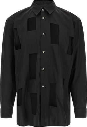 Comme Des Gar&ccedil;ons Black Geometric Cut-out Shirt