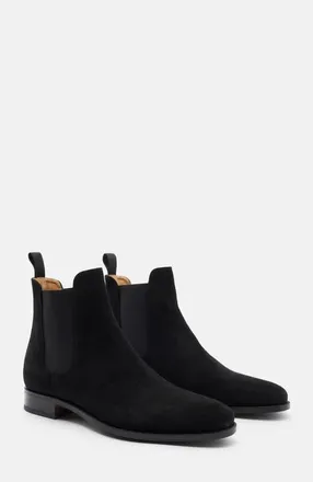 Scarosso Giancarlo Chelsea Boots in Black - Suede at Nordstrom, Size 42.5