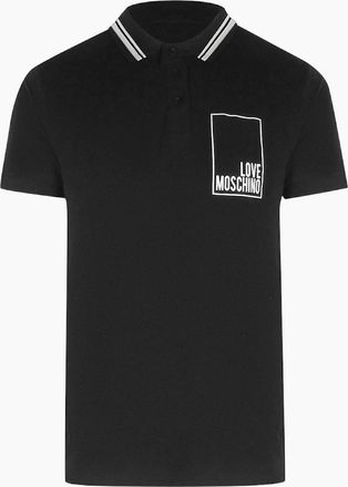 Love Moschino Mens Love Moschino Box Logo Black Polo Shirt - Size: 42