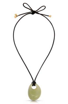 Ettika Resin Medallion Necklace in Olive at Nordstrom