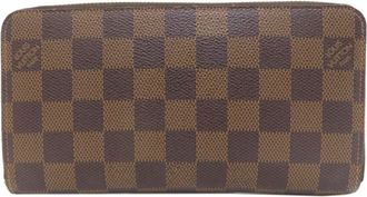 Louis Vuitton Damier Damier Canvas Ebene Damier Canvas Long Wallet (Bi-Fold) (Pre-Owned)
