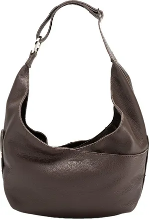 Hammitt Tom Zip Medium Hobo Bag in Espresso Pebble/Silver at Nordstrom