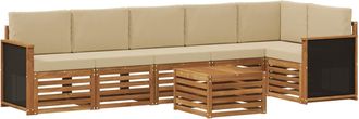 vidaXL Conjunto De Sof&aacute;s De Exterior 6 Uds. Natural Vidaxl
