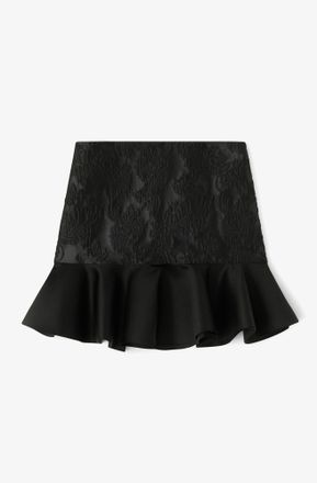 Ganni Satin Cloque Mini Skirt - Size 10/12 Black