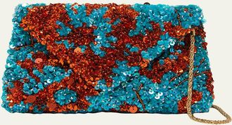 Dries Van Noten Sequined Envelope Clutch Bag