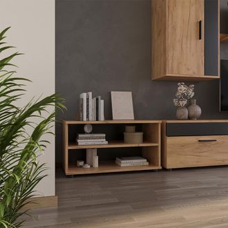 Vicco Estanter&iacute;a Berno, Oro Power Roble/antracita, 70.8 X 38.9 Cm Con 2 Compartimentos Vicco