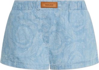 Versace Korte Broeken, Dames, Blauw, W27, Denim, Denim shorts