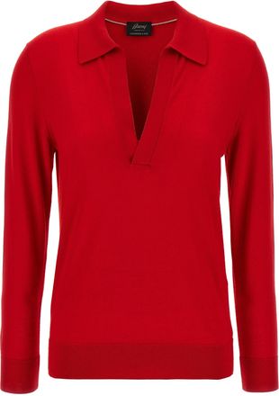 Brioni Cashmere And Silk Polo Shirt