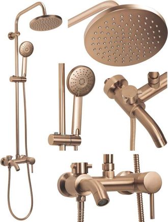 Rea Conjunto De Ducha Rea Luis Brush Copper