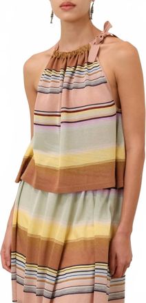 Zimmermann Coco Halter Top In Stripe