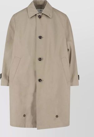 Maison Margiela straight coat shirt collar buttoned cuffs pockets