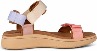 Woden Womens Line Sandal In Butter Multi