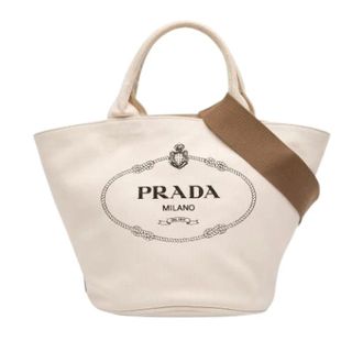 Prada Pre-owned Tote Bags, female, White, Size: ONE SIZE Pre-owned Canvas Satchel