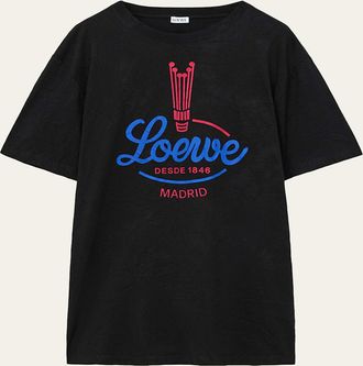 Loewe Logo-Print Cotton-Blend T-Shirt