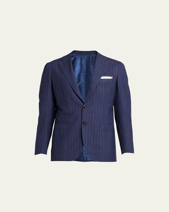 Kiton Mens Shadow Stripe Suit