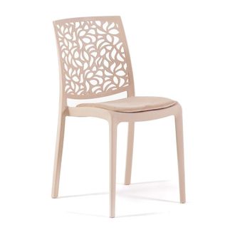 Siediti Fuori e Dentro Set de 2 sillas de resina crema con coj&iacute;n crema