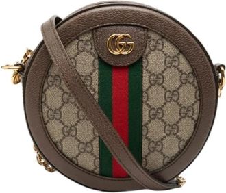 Gucci Pre-owned Ophidia Crossbody - Dames - Vintage Schoudertas - Bruin - ONE Size - Leer - Vintage