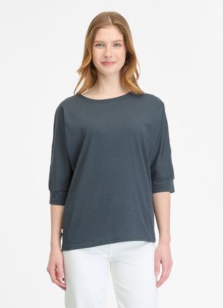 Ragwear 3/4-Arm-Shirt RAGWEAR SHIMONA, Damen, Gr. XXL, blau (navy), Jersey, Obermaterial: 50% Baumwolle, 50% Polyester, unifarben, regular fit h&uuml;ftbedeckend, 