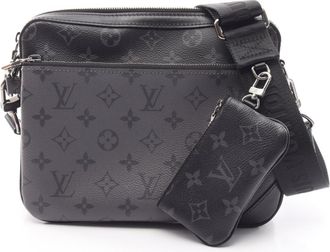 Louis Vuitton Black Gray Coated Canvas Pvc Leather Handbag Shoulder Bag (Pre-Owned)