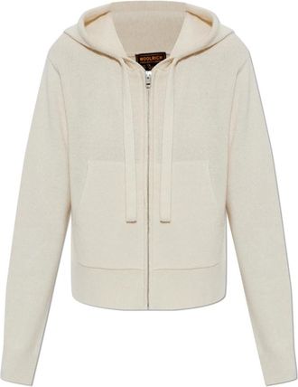 Woolrich Hooded Cardigan - Dames - Vesten - Beige - XS - Wol - Truien & Vesten