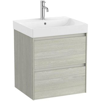 Roca Roca - Pack Unik Mueble Roble Claro De Dos Cajones + Lavabo Ona