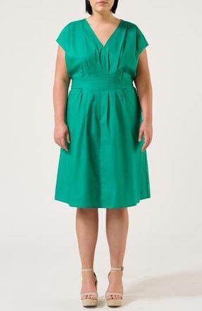 Estelle Rebekah Pleated Dress in Emerald at Nordstrom Rack, Size 22W