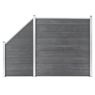 vidaXL Vidaxl - Pannelli Recinzione Wpc 1 Quadrato 1 Inclinato 273x186 Cm Grigi