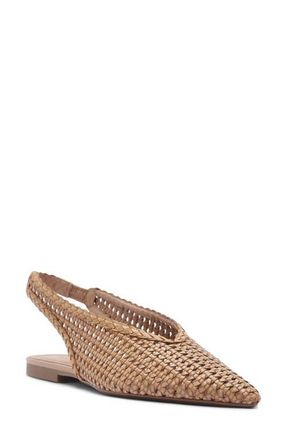 Arezzo Eva Pointed Toe Slingback Flat in True Sand at Nordstrom, Size 9