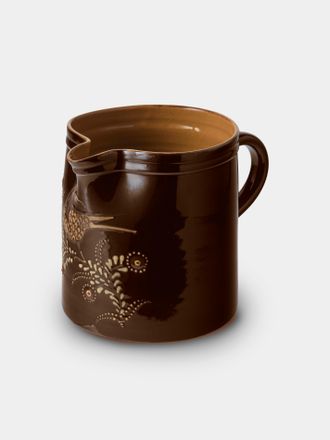 Poterie d'&Eacute;vires Birds Hand-Painted Ceramic Straight-Edge Medium Jug