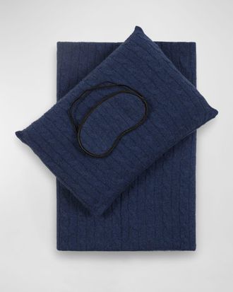 Sofiacashmere Cashmere Cable-Knit Travel Set