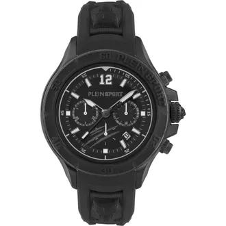 Plein Sport Warrior Tech Silicone Strap Watch, 47mm in Ip Black at Nordstrom Rack