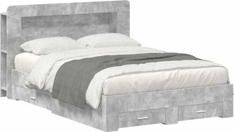 vidaXL Estructura De Cama Con Almacenamiento Gris Hormig&oacute;n Vidaxl