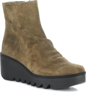 FLY London Baan Platform Wedge Bootie in 013 Elephant at Nordstrom, Size 10-10.5Us