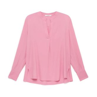 Maliparmi Maliparmi, Overhemden, Dames, Roze, L, Vloeiend Cr&ecirc;pe Shirt