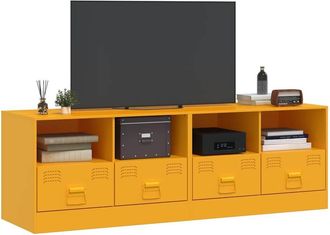 Berkfield Home TV Cabinets 2 pcs Mustard Yellow 67x39x44 cm Steel | Size: 67 x 39 x 44 cm