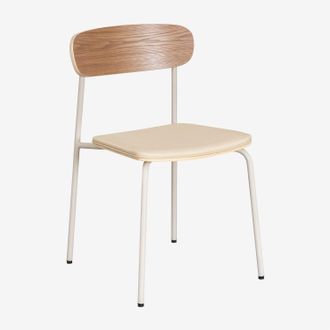 Sklum Silla De Comedor Apilable En Hierro Y Madera Wilpier Sklum