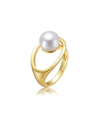 Genevive 14K Over Silver Pearl Ring
