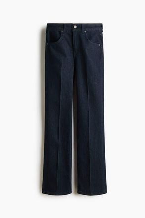 H&M Slim Straight High Waist Jeans in Dark Denim Blue at Nordstrom, Size 14
