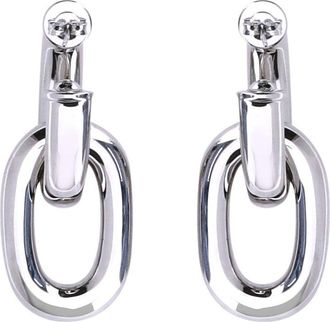 Paco Rabanne Womens Double Xl Link Earrings Silver Resin; Alluminio