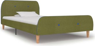 vidaXL Estructura De Cama Sin Colch&oacute;n Tela Verde 90x200 Cm Vidaxl