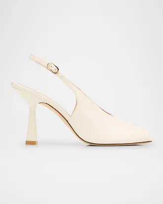 Stuart Weitzman 85mm Val Patent Leather Slingback Pumps