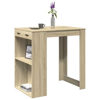 Berkfield Home Bar Table Sonoma Oak 102x70x103.5 cm Engineered Wood in Brown