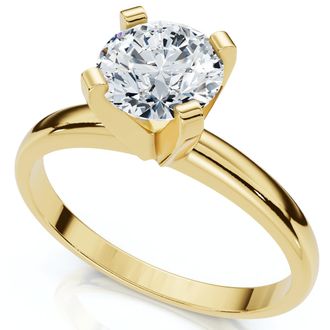 Pompeii3 3/4Ct Solitaire Round Cut Lab Grown Diamond Engagement Ring 14k Gold