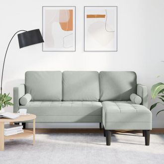 vidaXL vidaXL Set di divani Grigio chiaro 173 x 131 x 67 cm Velluto