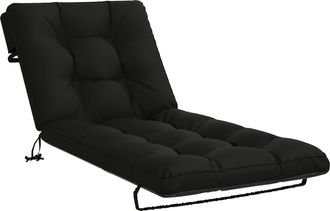 vidaXL Coj&iacute;n De Tumbona Vianen 100% Poli&eacute;ster Negro 200 X 90 X 8 Cm Vidaxl